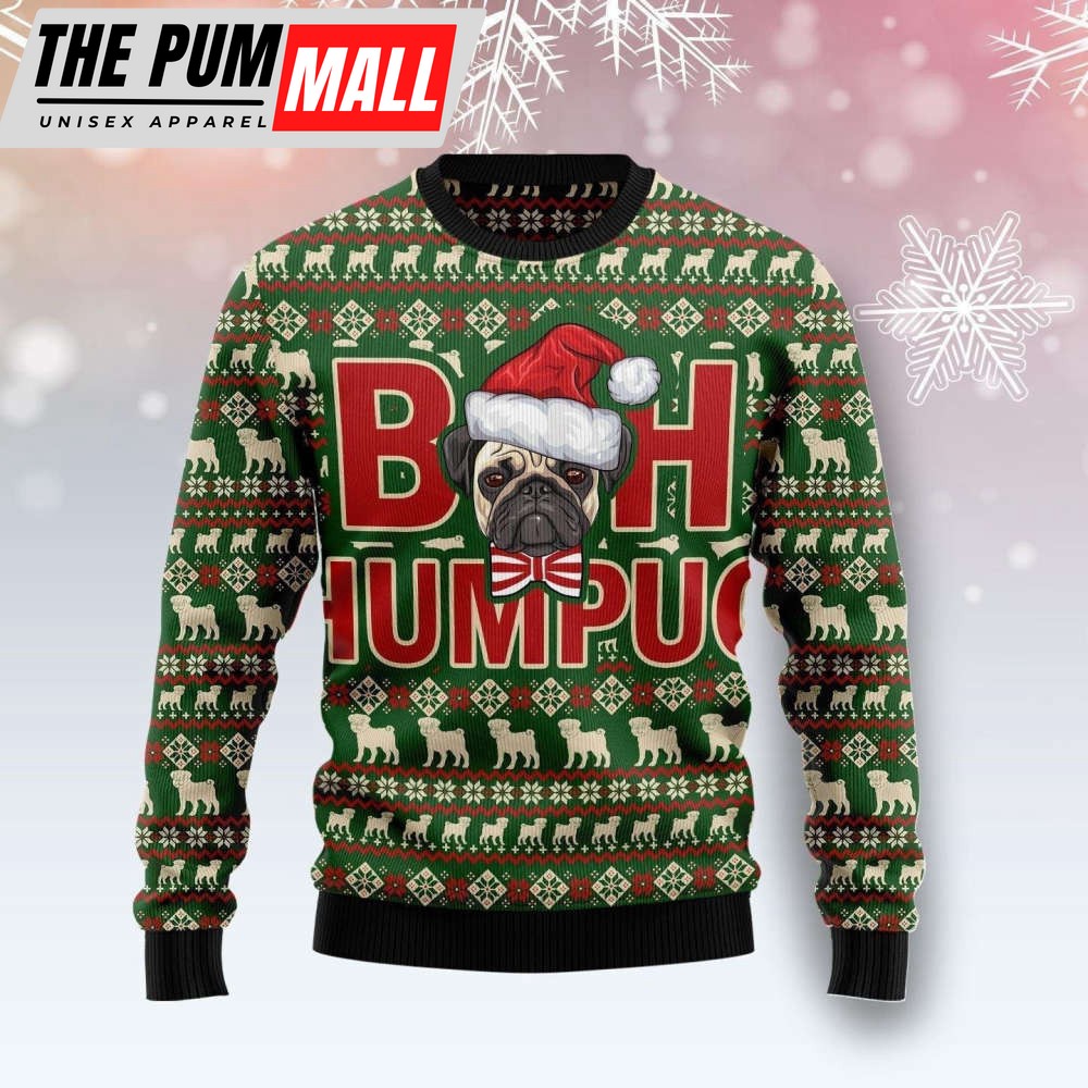 The Pug Bah Humpug Ugly Christmas Sweater, Christmas Gift For Men And Women