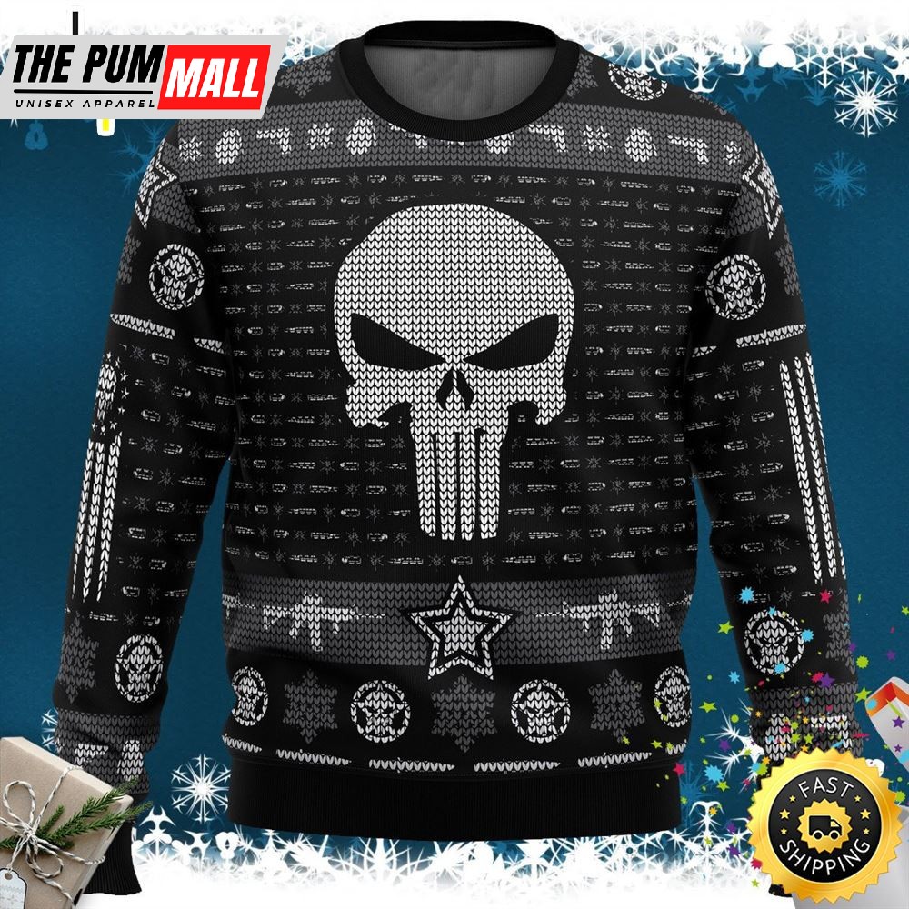 The Punisher Skull Marvel Ugly Christmas Sweater 3D