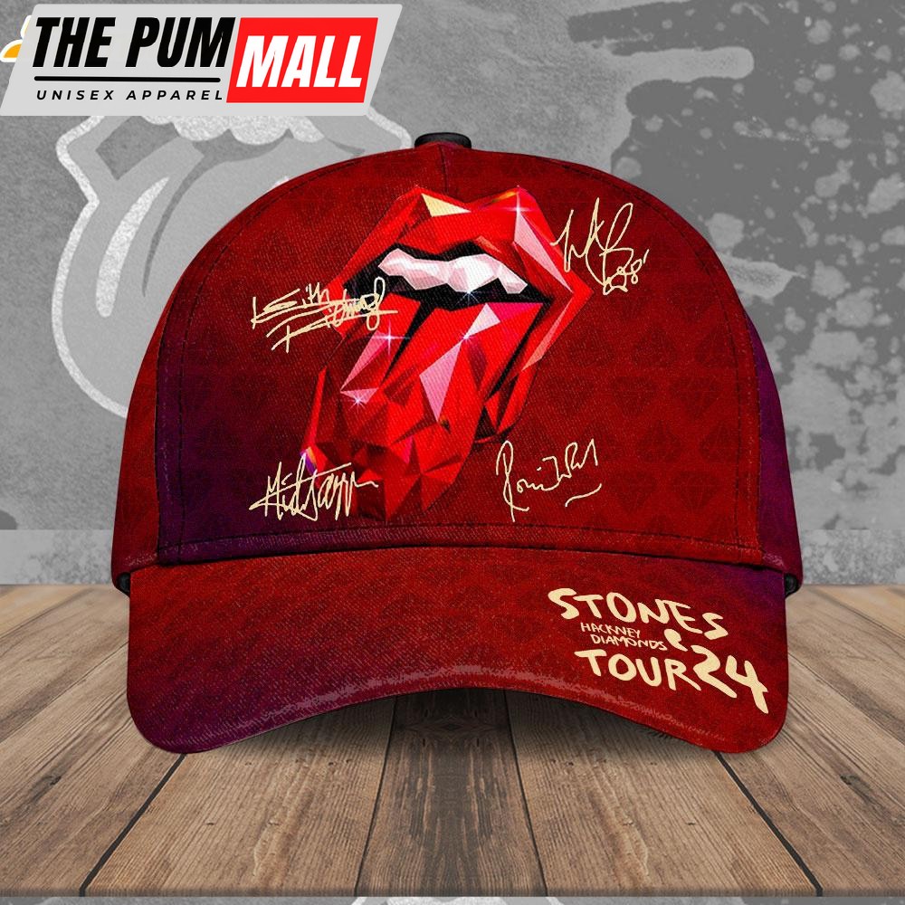 The Rolling Stones Music Signature Baseball Cap Print For Fans