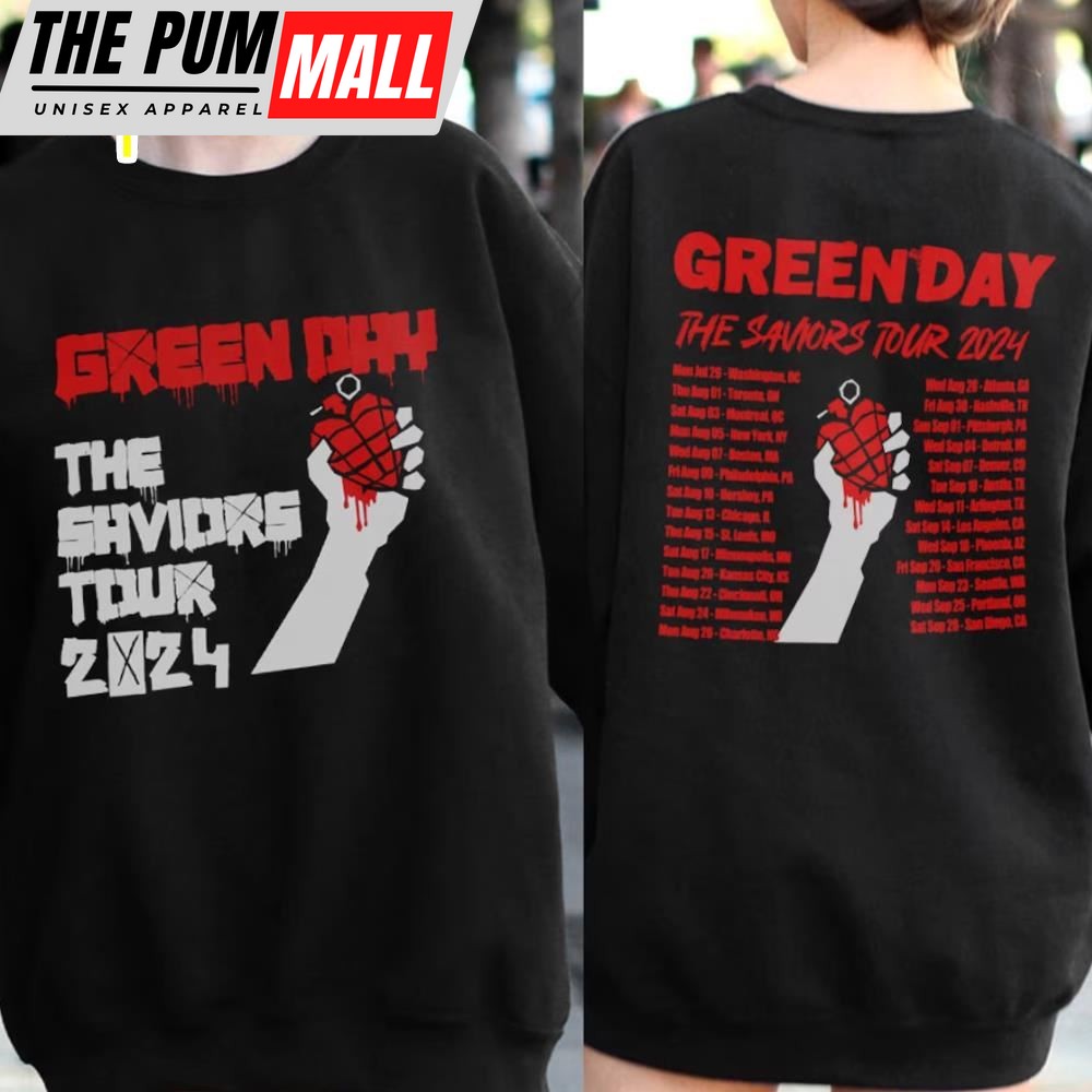 The Saviors Tour 2024 Green Day Shirt Green day Band