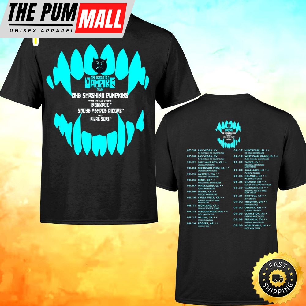 The Smashing Pumpkins Tour 2023 Dates Unisex Black T-shirt