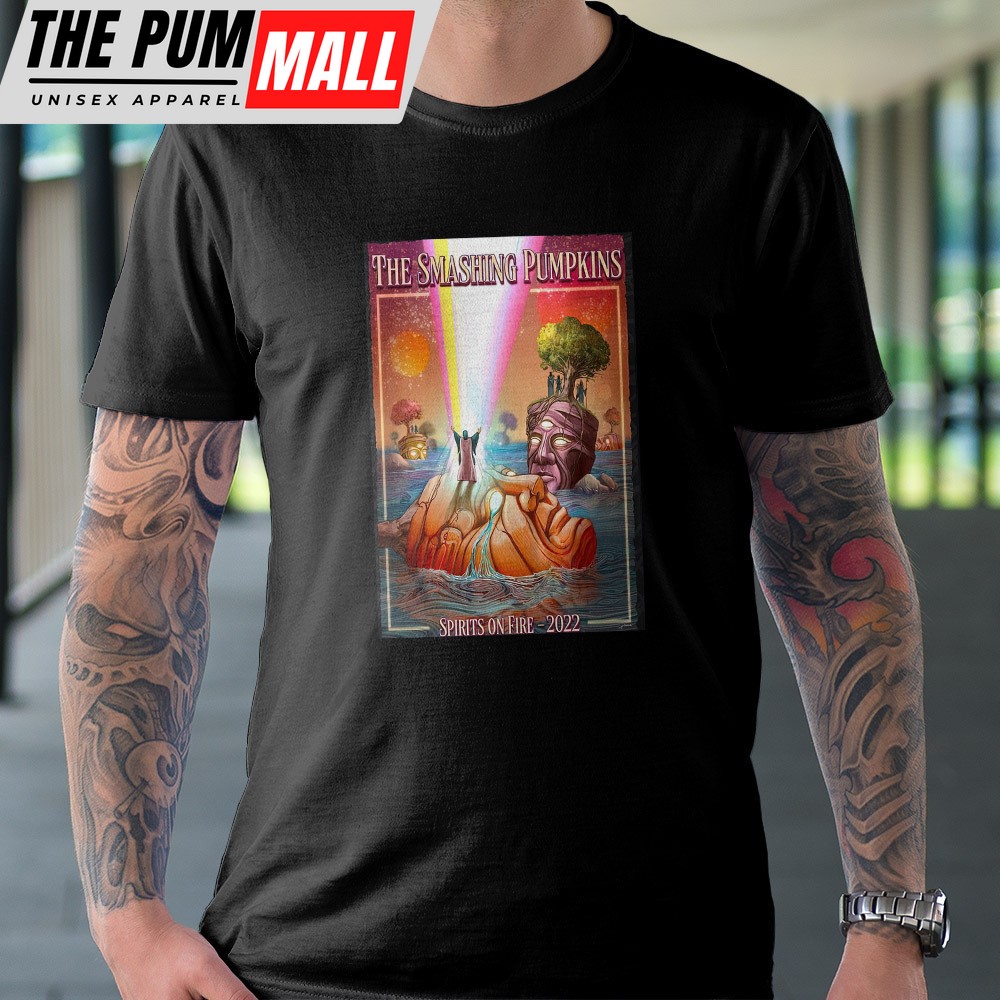The Smashing Pumpkins Tour 2025 Spirits On Fire Black T-shirt