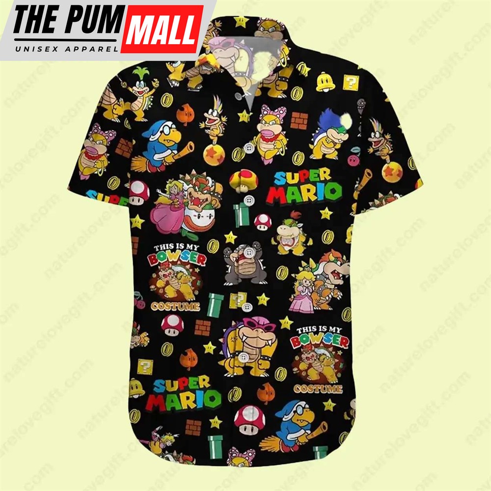 This Is My Bowser Costume Super Mario Hawaiian Shirt Mario Bros Gift