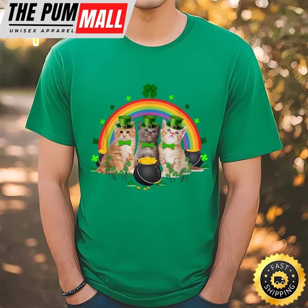 Three Cat St Patricks Day Irish T-Shirt