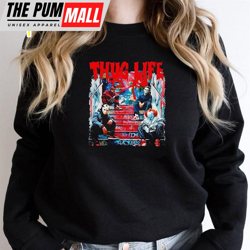 Thug Life Horror Characters Halloween Shirt