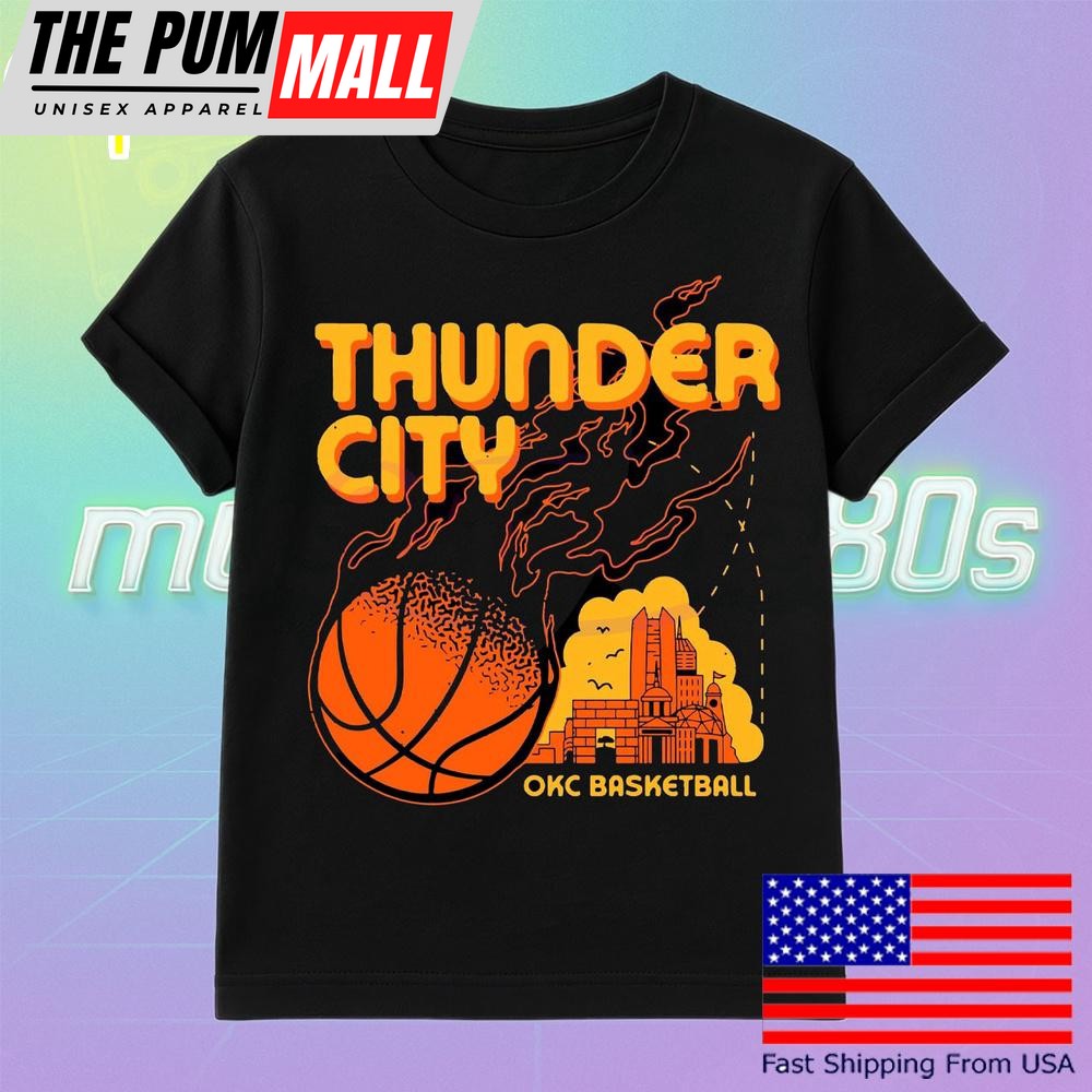 Thunder City Vintage Okc Basketball T Shirt