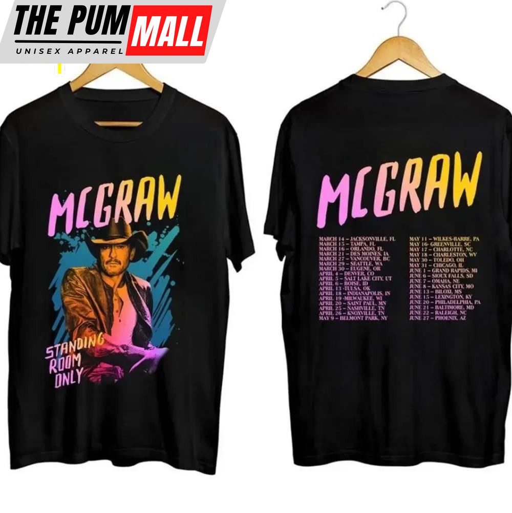 Tim Mcgraw 2024 Music Tour Black T-Shirt Gift Fans