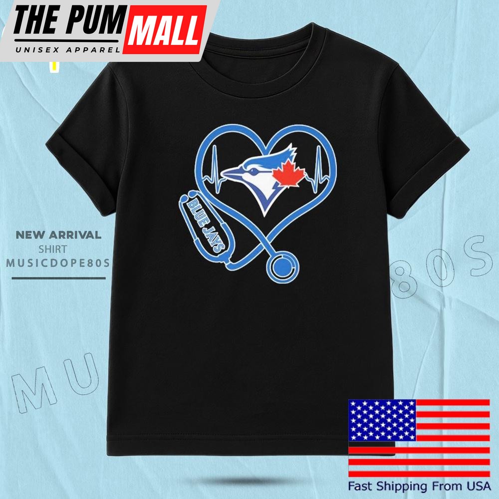 Toronto Blue Jays Caring Hearts Nurse Stethoscope T Shirt