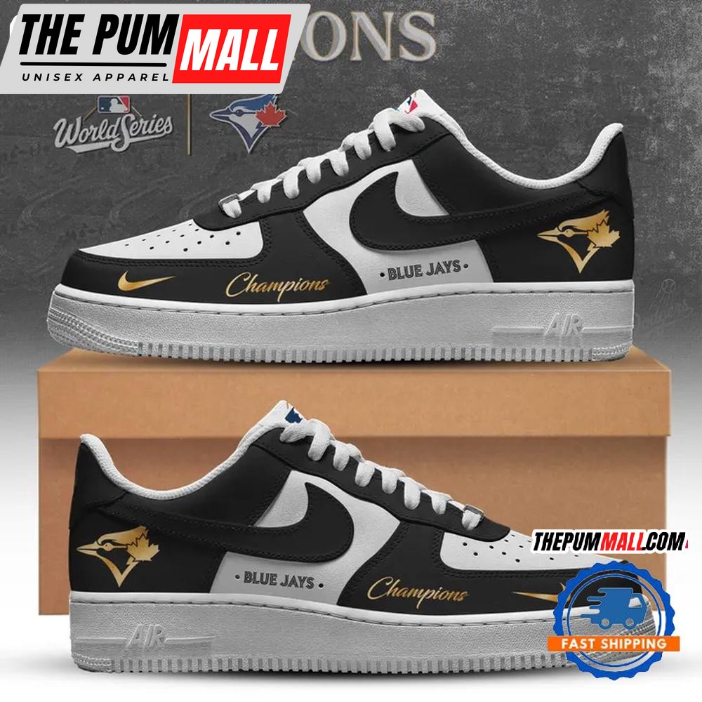 Toronto Blue Jays World Series Champions 2025 Black Air Force 1 Shoes