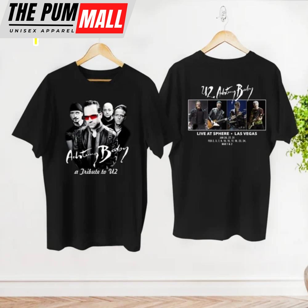 Tour 2025 Achtung Baby Live at Sphere U2 Band Shirt