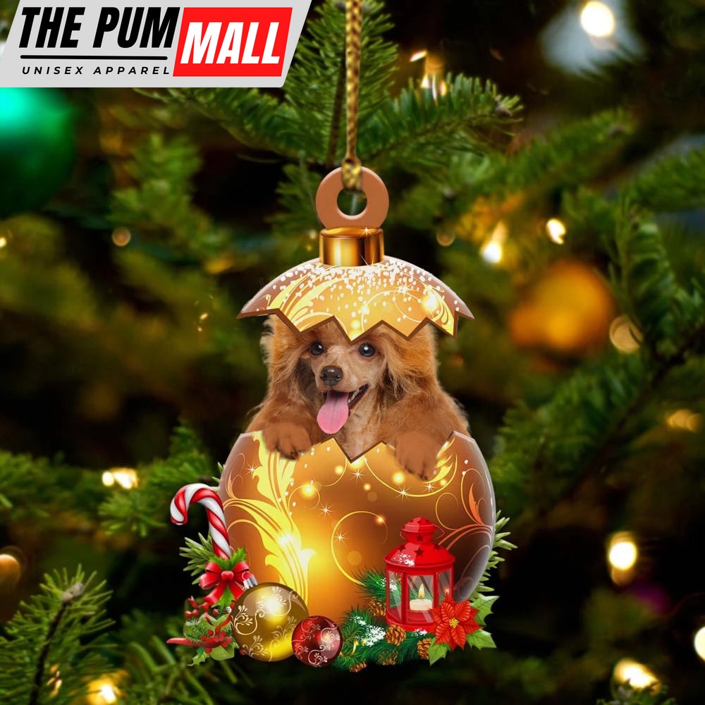Toy-Poodle In Golden Egg Christmas Ornament – Car Ornament – Unique Dog Gifts For Owners Limited Edition