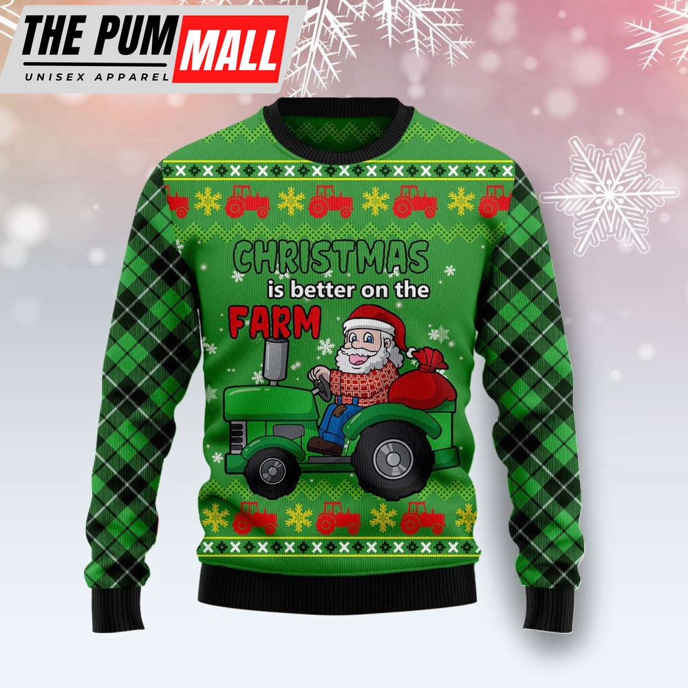 Tractor Santa Ugly Christmas Sweater, Best Gift For Christmas 2023