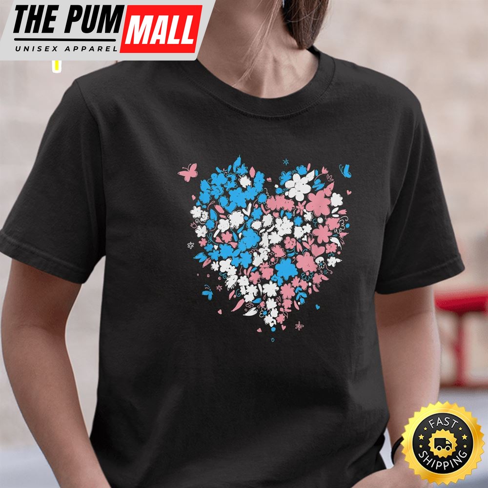 Transgender Pride Heart LGBTQ Trans Valentine Day LGBT Art Valentines Day T-shirt