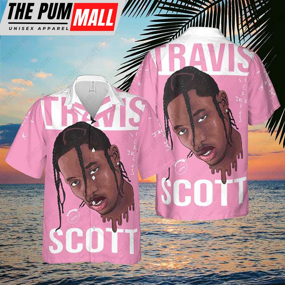 Travis Scott Cactus Jack White And Pink Hawaiian Shirt