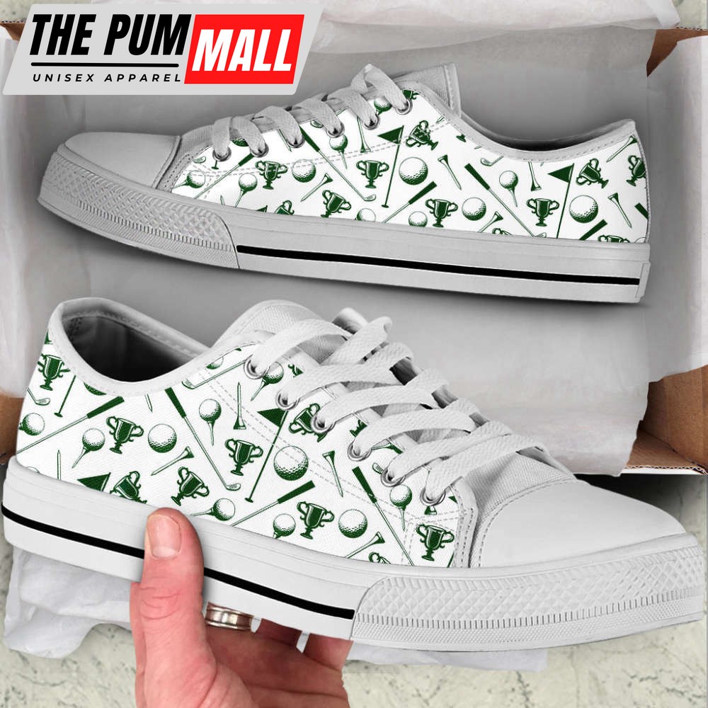 Trendy Golf Equipment & Cup PT Low Top Shoes: Canvas Print Casual Shoes