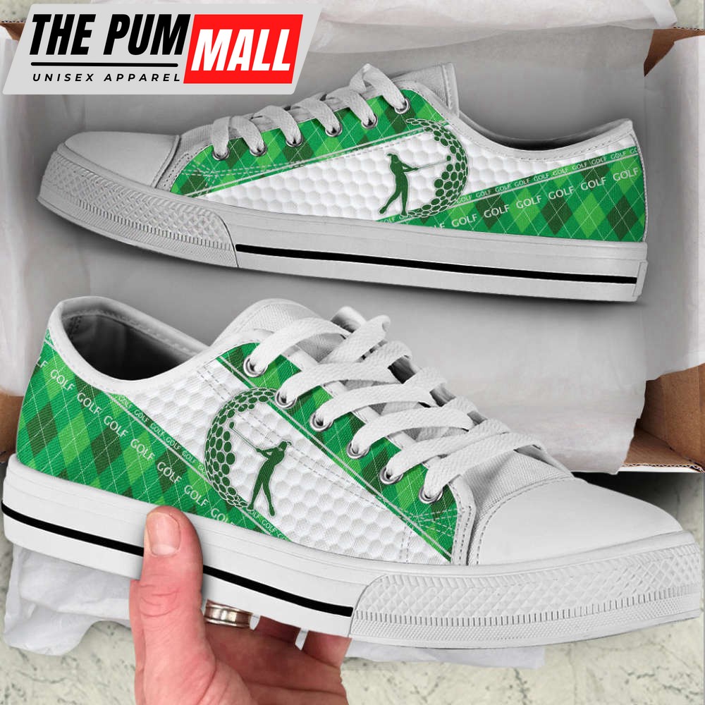 Trendy Golf Shape Ball Pattern Canvas Print Shoes – Fashionable Lowtops