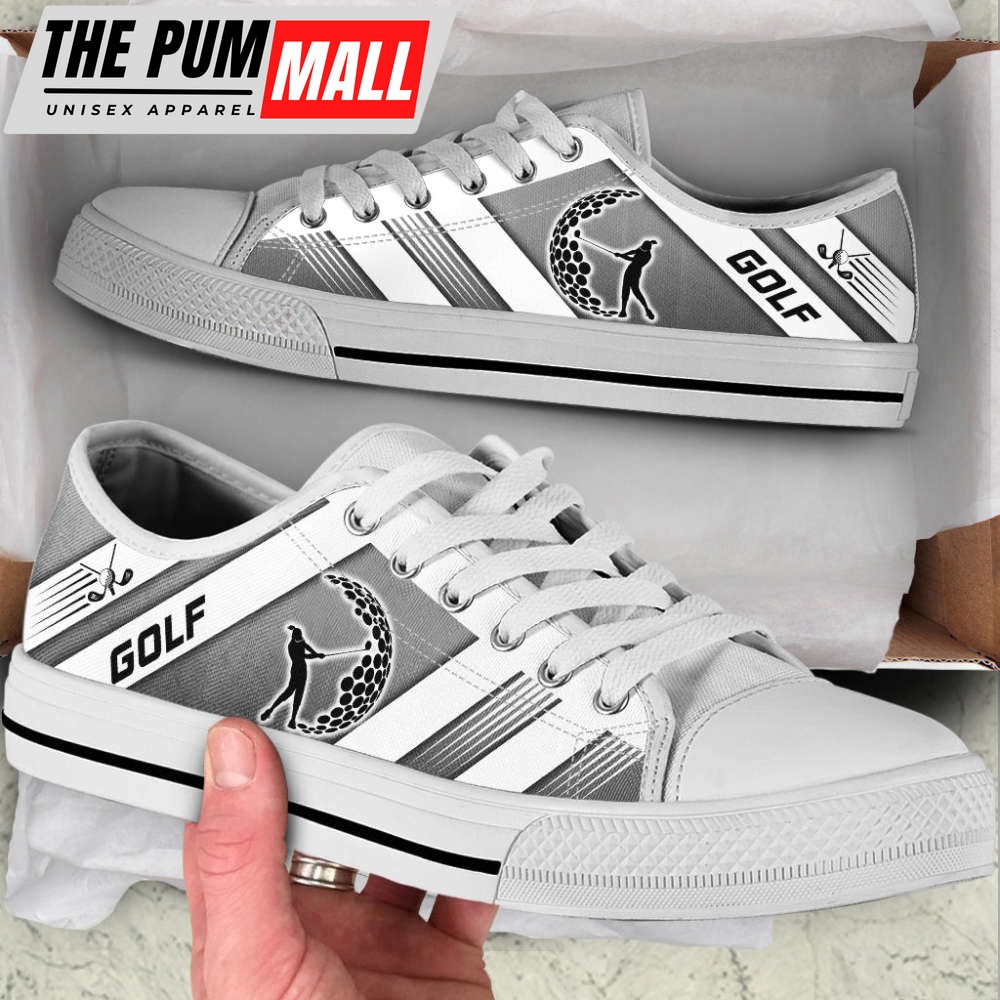 Trendy Golf Striped Low Top Canvas Print Shoes – Trendy Footwear