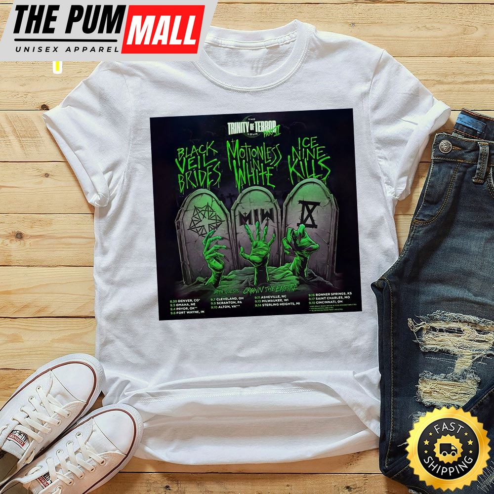 Trinity Of Terror Tour Concert Tickets 2025 Live Tour Dates Unisex T-Shirt