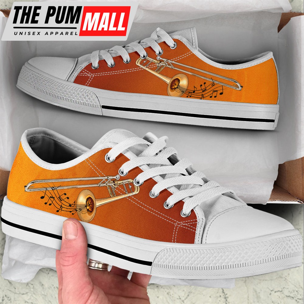 Trombone Free Color Low Top Music Shoes – Fashionable Casual Shoes Gift For Adults – Best Shoes For Him Or Her