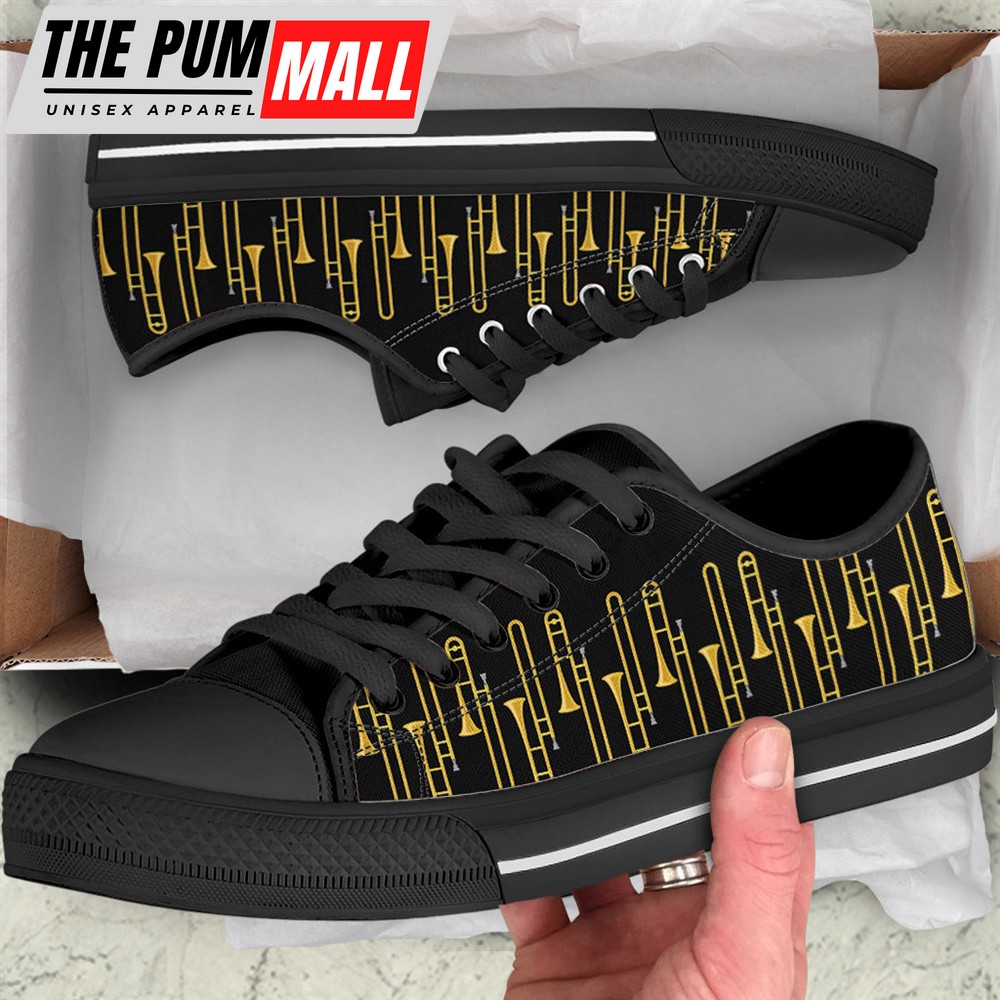 trombone-pattern-low-top-music-shoes-trendy-fashion-casual-shoes-gift-for-adul-w9lrtxzo Trombone Pattern Low Top Music Shoes – Trendy Fashion Casual Shoes Gift For Adults – Sneaker For Walking