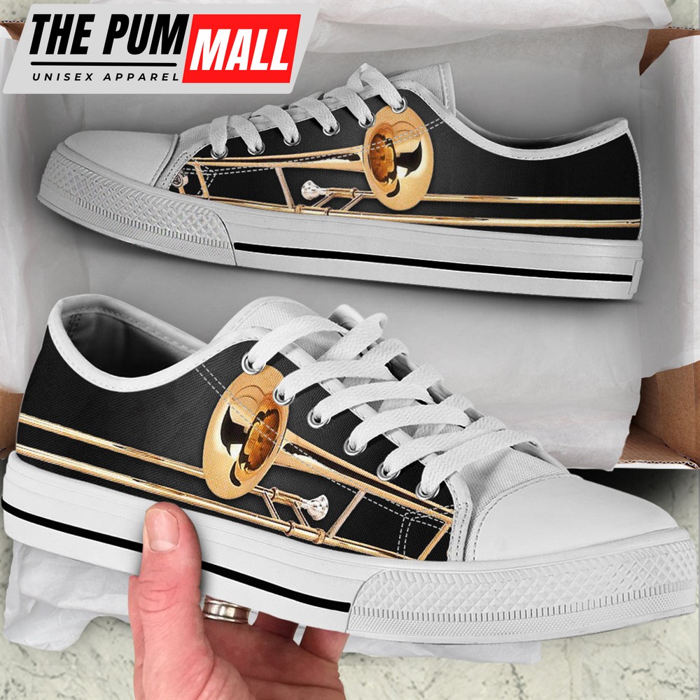 Trombone Shortcut Low Top Music Shoes – Fashionable Low Top Casual Shoes Gift For Adults – Sneaker For Walking