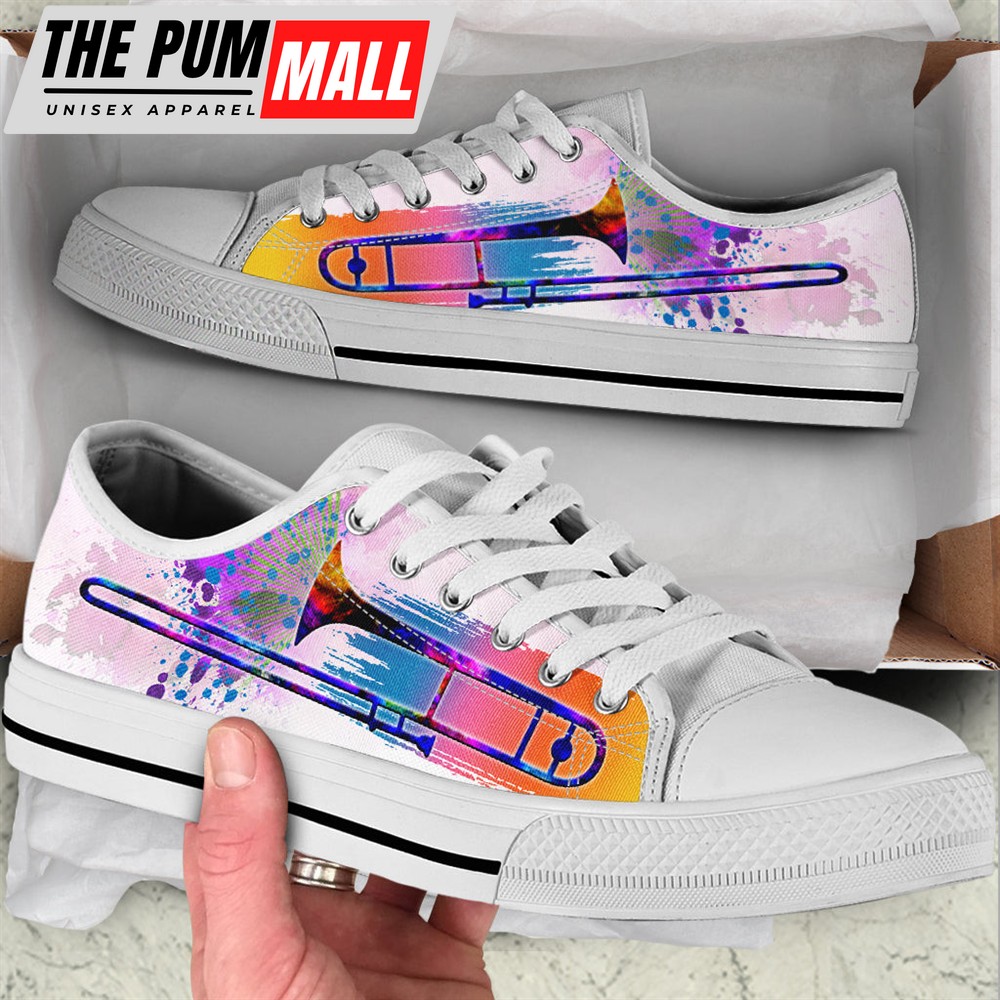 trombone-splash-watercolor-low-top-music-shoes-fashionable-low-top-casual-shoe-vz8rvclo Trombone Splash Watercolor Low Top Music Shoes – Fashionable Low Top Casual Shoes Gift For Adults