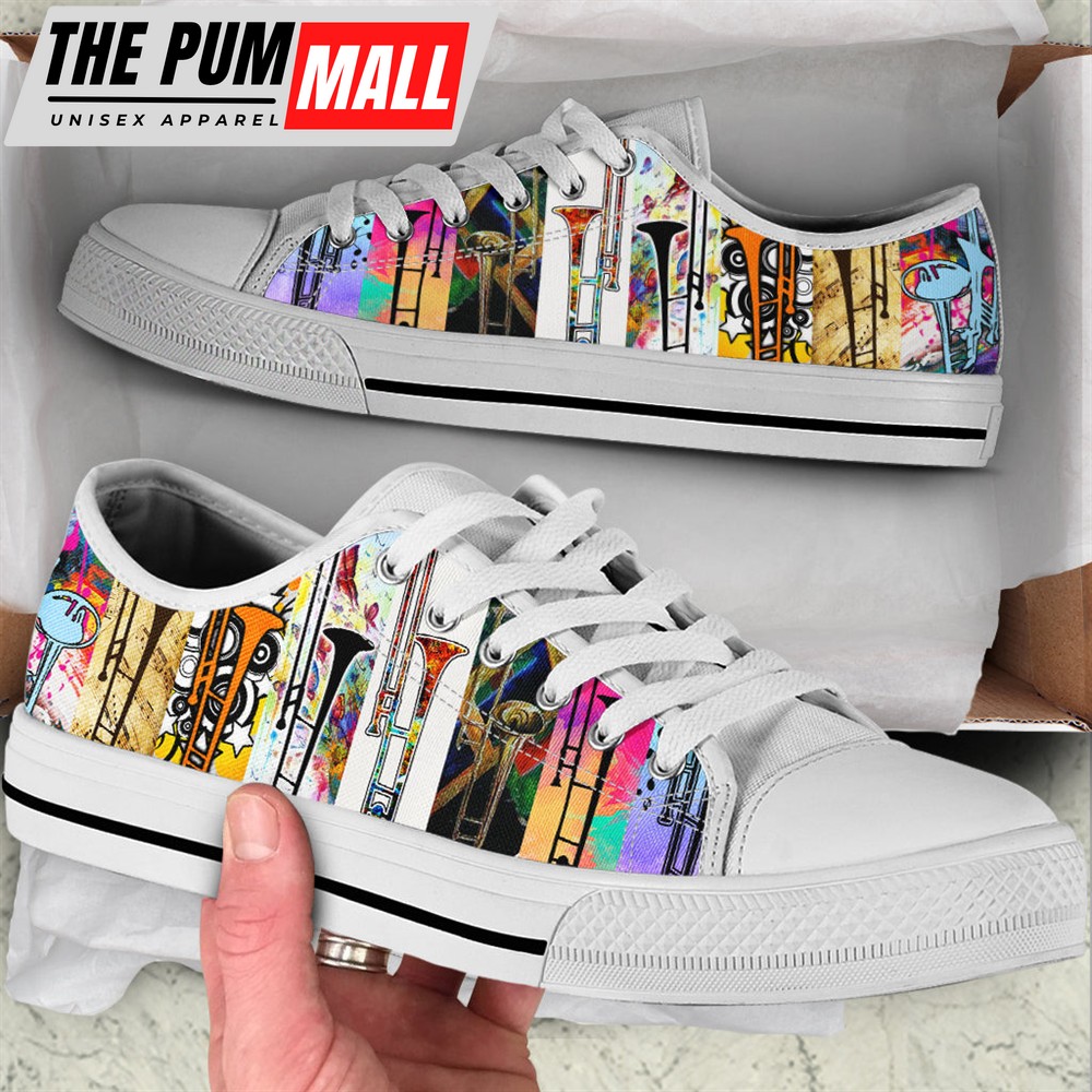 Trombone Style Color Low Top Music Shoes – Fashionable Low Top Casual Shoes Gift For Adults