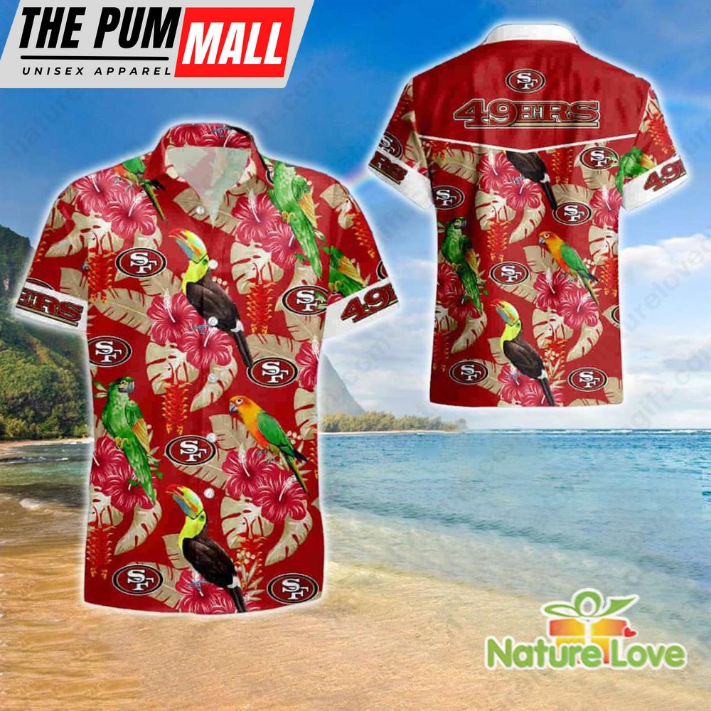 Tropical 49ers Hawaiian Shirt Islands Vibes Aloha NFL Gifts