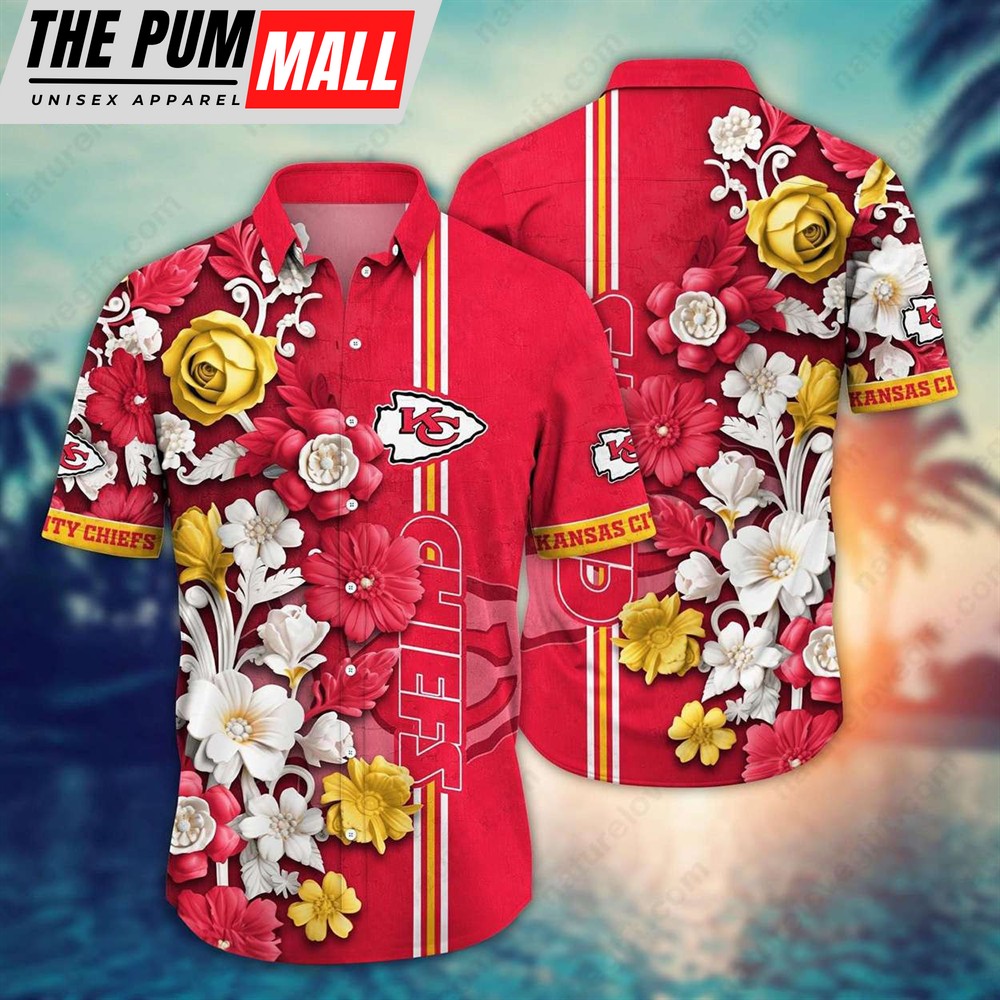 Tropical Floral Kansas City Chiefs Hawaiian Shirt