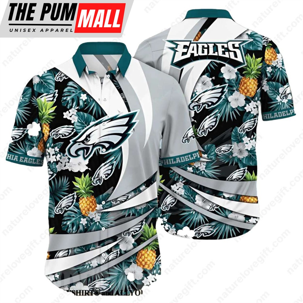 Tropical Floral Philadelphia Eagles NFL Hawaiian Shirt