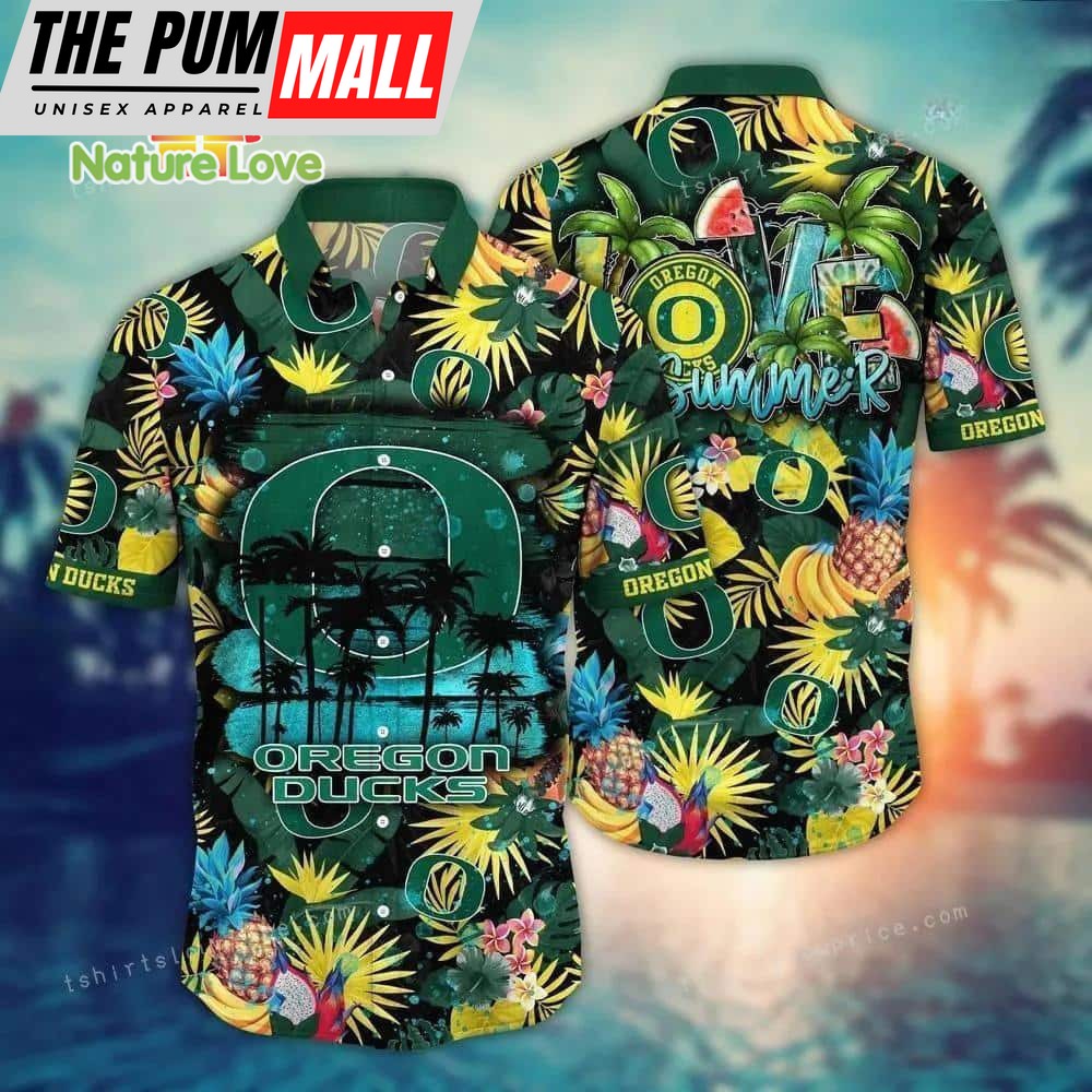 Tropical Fruit Oregon Ducks Hawaiian Shirt Beach Night NCAA Gift For Fans