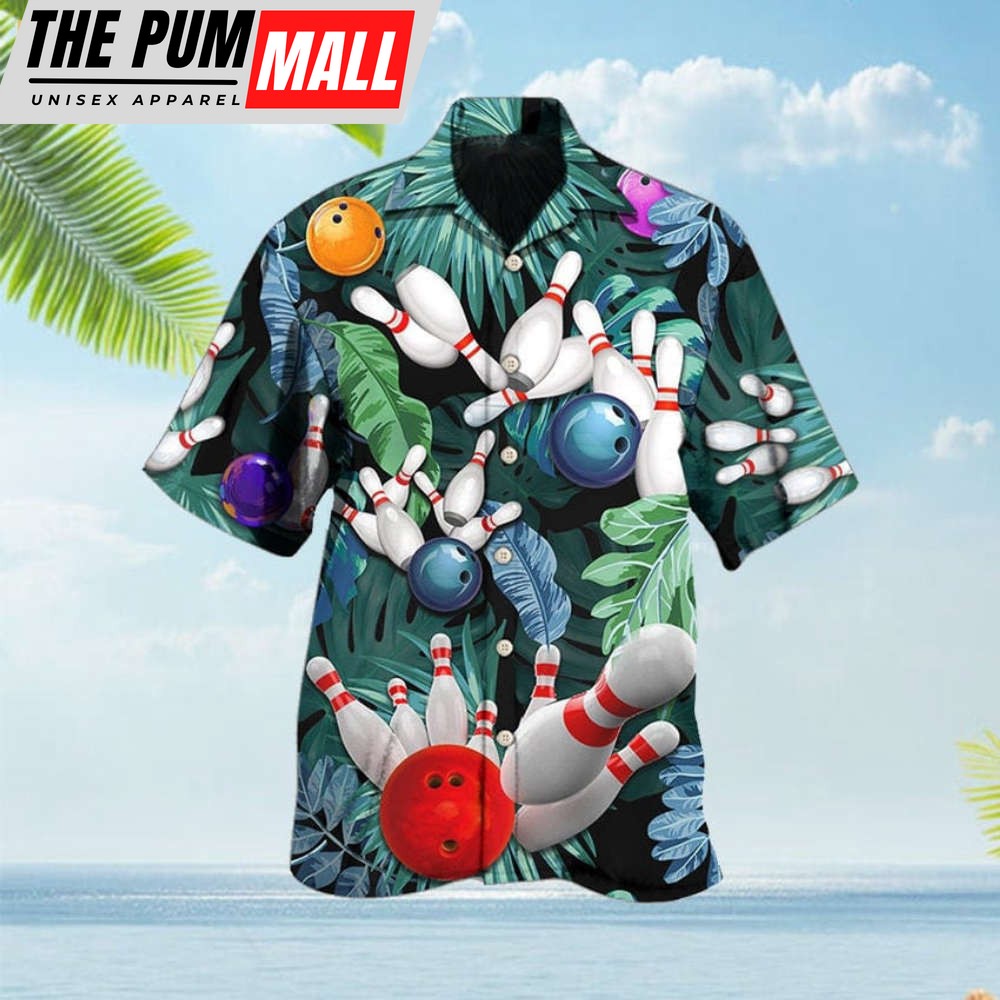 Tropical Leaf Hawaiian Shirt: Embrace Fun Bowling Style