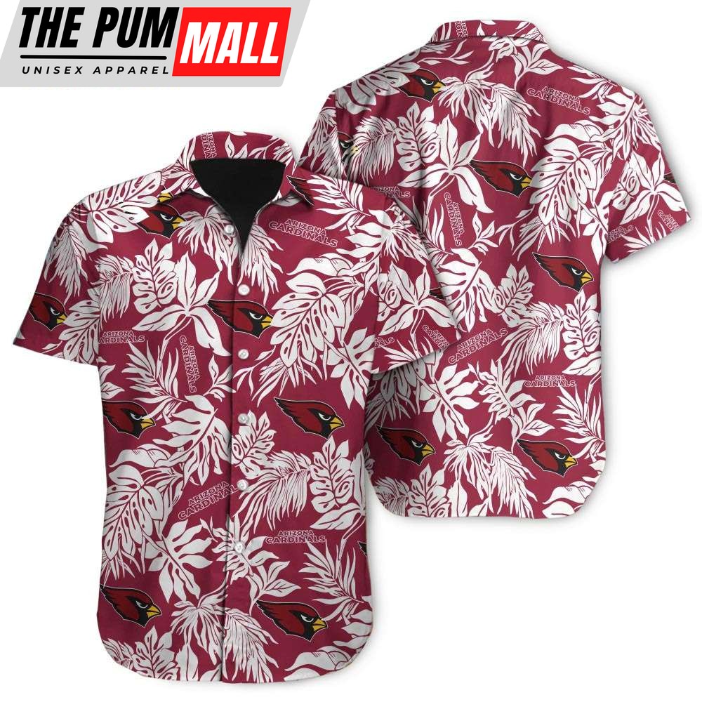 Tropical Leafs Arizona Cardinals NFL Button Up Hawaiian Shirt