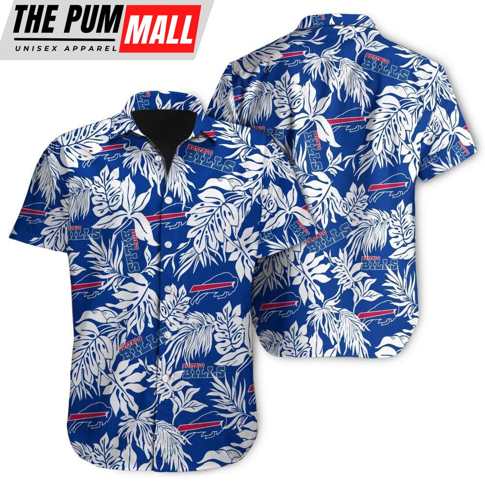 Tropical Leafs Buffalo Bills NFL Button Up Hawaiian Shirt