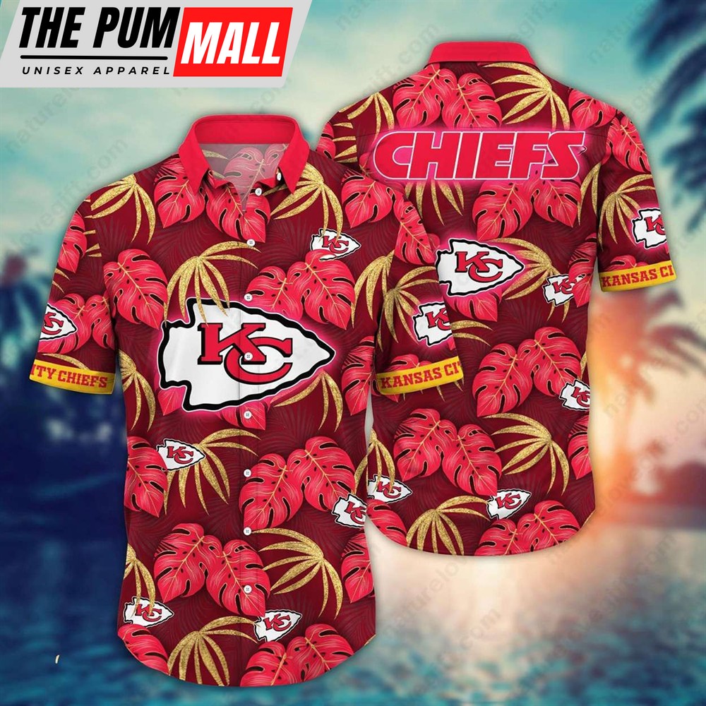 Tropical Leaves Kansas City Chiefs NFL Hawaiian Shirt