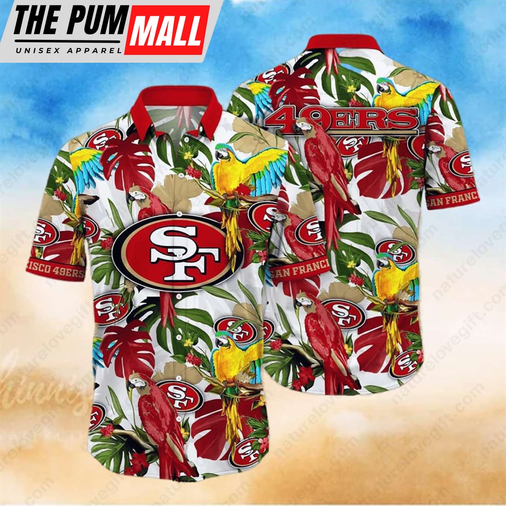 Tropical Leaves San Francisco 49ers Hawaiian Shirt