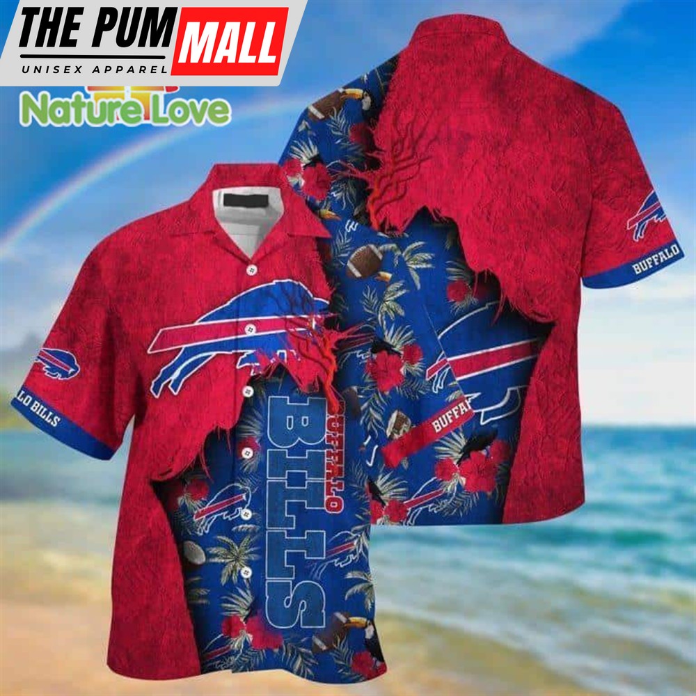 Tropical Red Hibiscus NFL Buffalo Bills Hawaiian Shirt