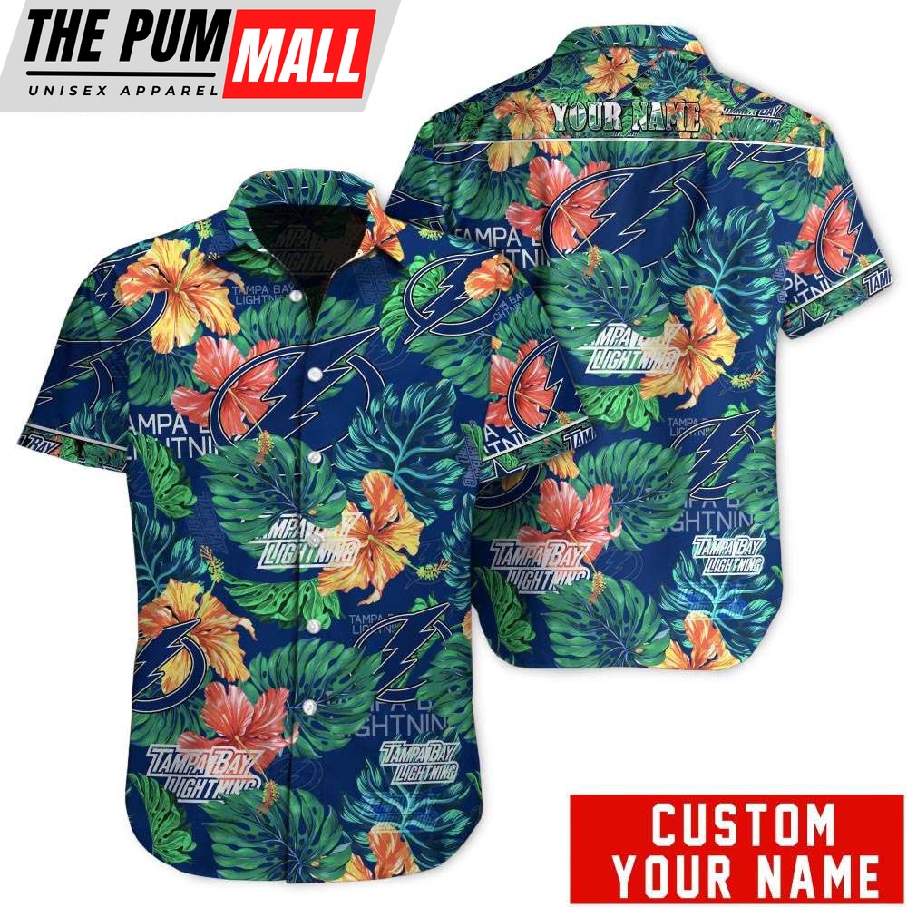 Tropical Tampa Bay Lightning Personalized NHL Hawaiian Shirt