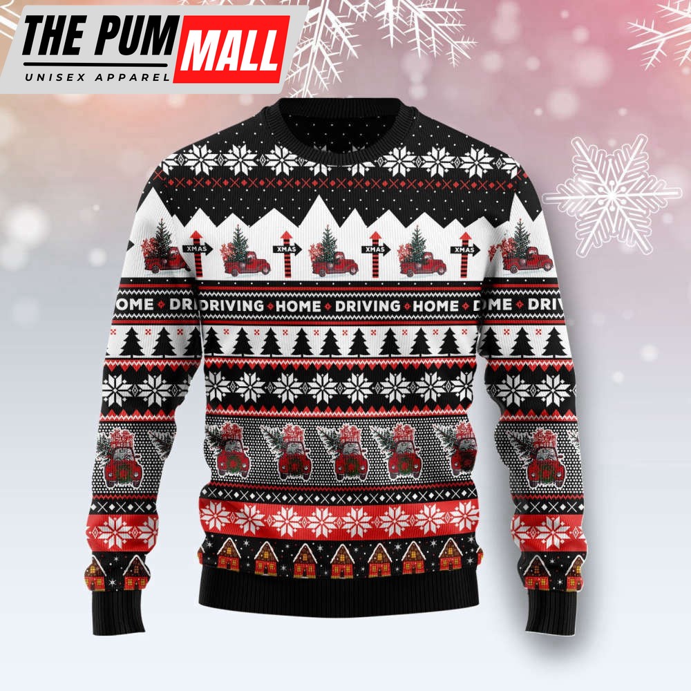 Truck Driving Home G5112 Ugly Christmas Sweater – Gift for Christmas