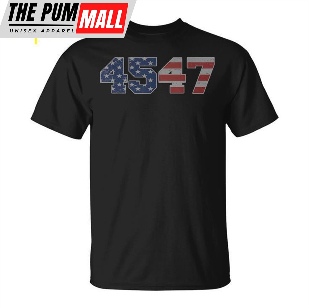Trump 2024 45 47 American Flag Unisex T-shirt