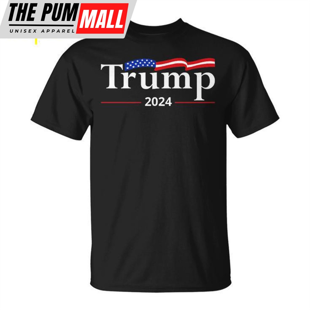 Trump 2024 Flag On Back Take America Back Trump Flag 45 47 Unisex T-shirt