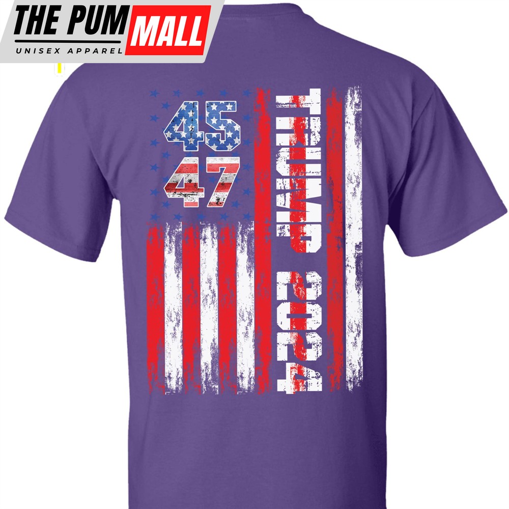 Trump 2024 Shirt Political Shirt 2024 Trump Supporters Backside Shirt Dark