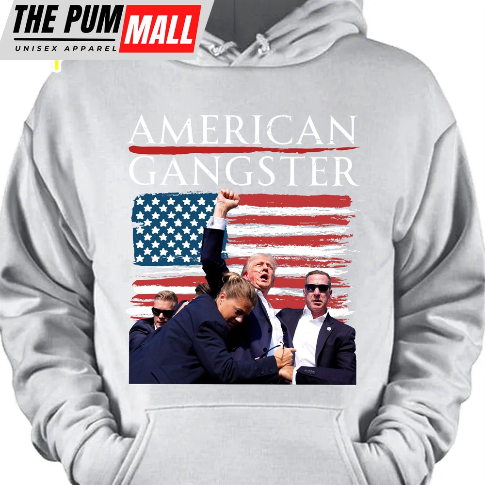 Trump American Gangster Trump Fight 2024 Shirt Pennsylvania Rally Trump Fight Shirt Dark