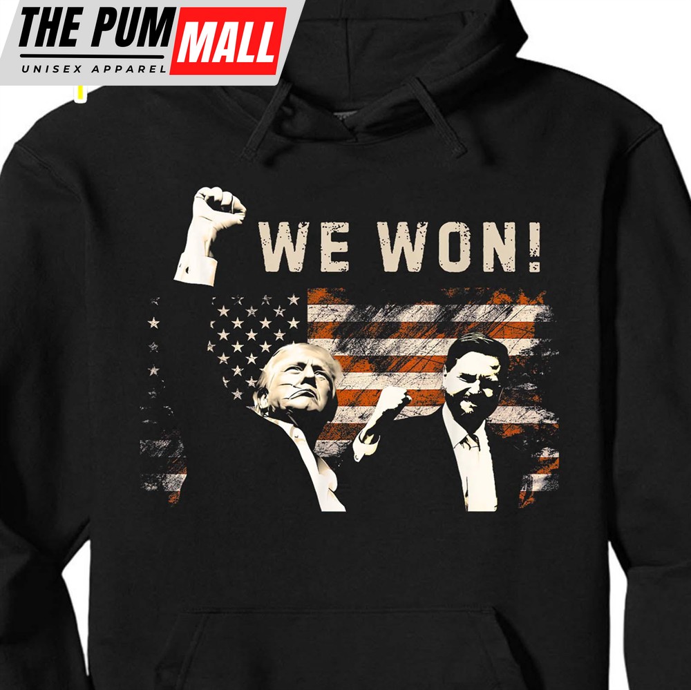 Trump Vance We Won, Trump Winning Election Shirt, Trump 47th President Shirt Dark