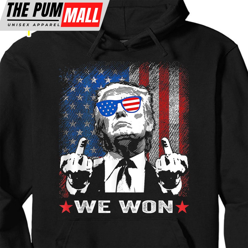 Trump We Won , Trump Won, Funny Trump Shirt, Trump 47th President Shirt Dark