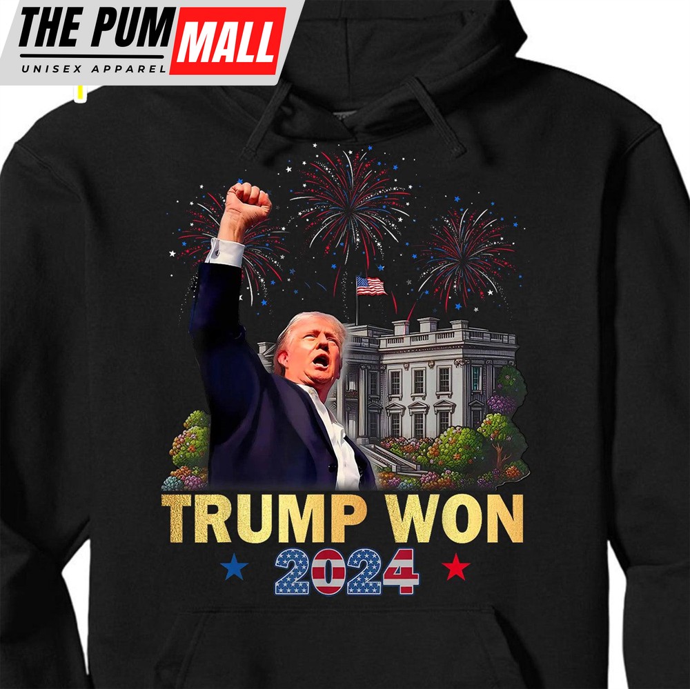Trump Won, Trump Victory Shirt, Donald Trump US President 47th Shirt Dark