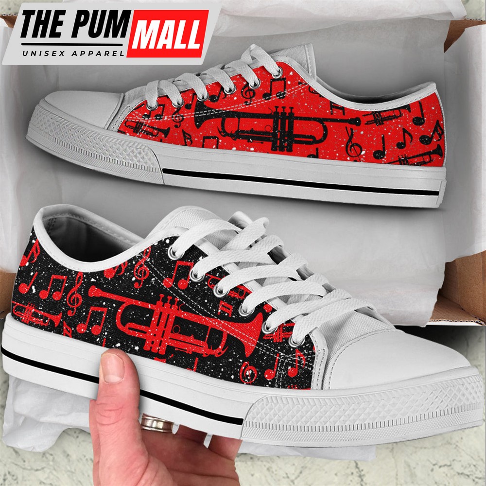 Trumpet 2 Color Pattern Low Top Music Shoes – Fashionable Low Top Casual Shoes Gift For Adults
