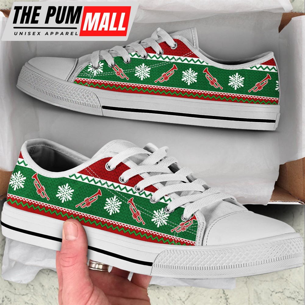 Trumpet Christmas Knitted Seamless Low Top Shoes – Shoes – Best Shoes For Christmas – Sneaker For Walking