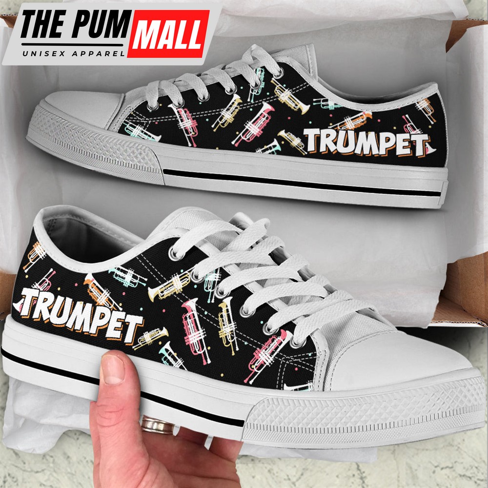 Trumpet Color Low Top Music Shoes – Fashionable Low Top Casual Shoes Gift For Adults – Sneaker For Walking
