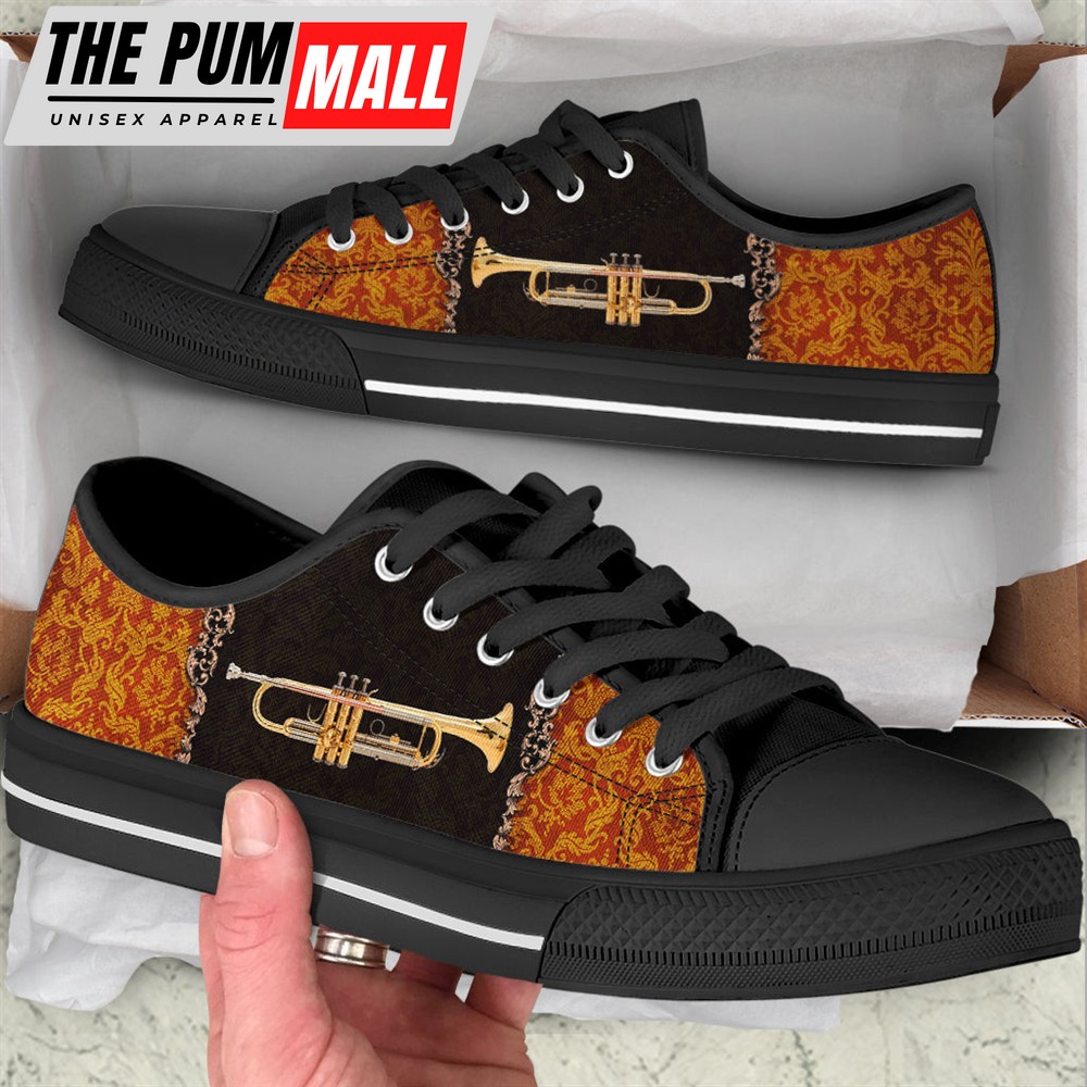 Trumpet Decorate Vintage Low Top Music Shoes – Fashionable Low Top Casual Shoes Gift For Adults